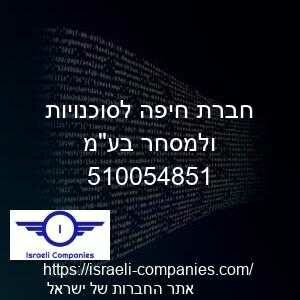 חברת חיפה לסוכנויות ולמסחר בעמ חפ 510054851