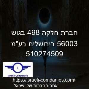 חברת חלקה 894 בגוש 30065 בירושלים בעמ חפ 510274509