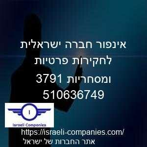 אינפור חברה ישראלית לחקירות פרטיות ומסחריות 1973 חפ 510636749