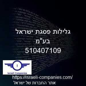 גלילות פסגת ישראל בעמ חפ 510407109