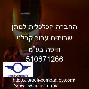 החברה הכלכלית למתן שרותים עבור קבלני חיפה בעמ חפ 510671266