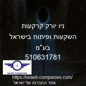 ניו יורק קרקעות השקעות ופיתוח בישראל בעמ חפ 510631781